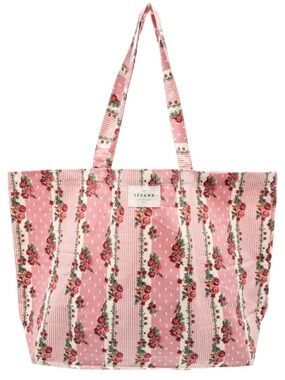 NEW Sézane Pink Floral Stripe Tote Bag